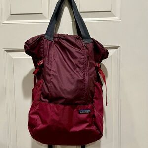 Burgundy and Maroon Patagonia LightWeight Travel Tote Backpack